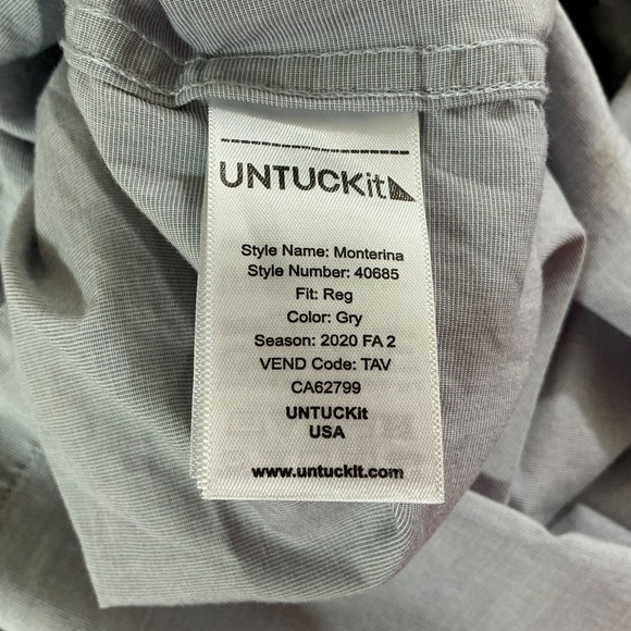 UNTUCKit Monterina Gray Button Down Shirt Men's Large Long Sleeve Casual - Picture 11 of 12